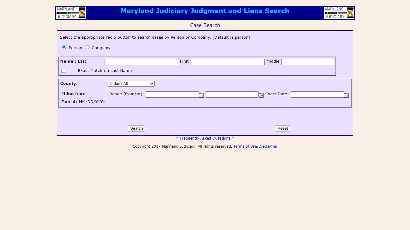 Maryland Judiciary Judgment and Liens Search - mdcourts.gov